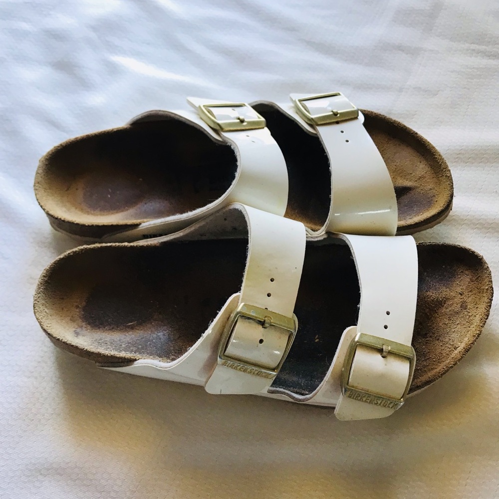 Birkenstock White Double Strap Sandals - Picture 5 of 9